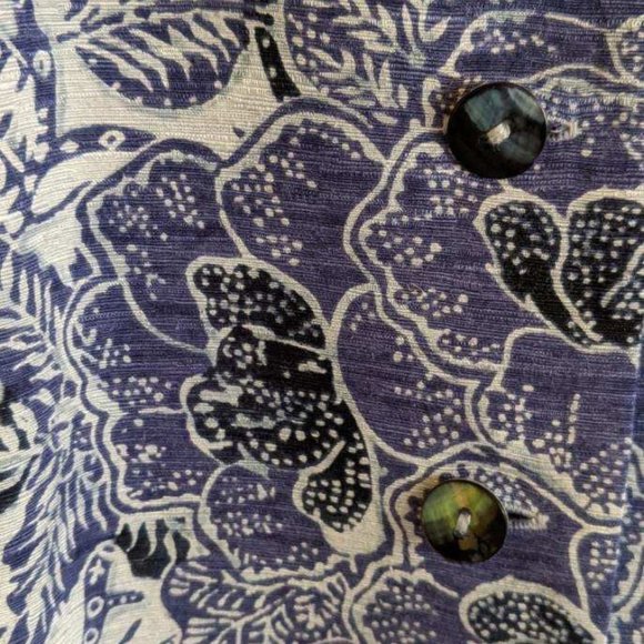 Dana Buchman Silk Damask Sleeveless Vest Mandarin Collar Purple, Black, White - Picture 8 of 14